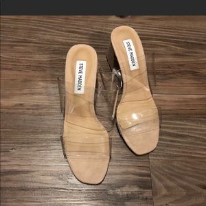 Steve Madden double strap Perspex clear slip on